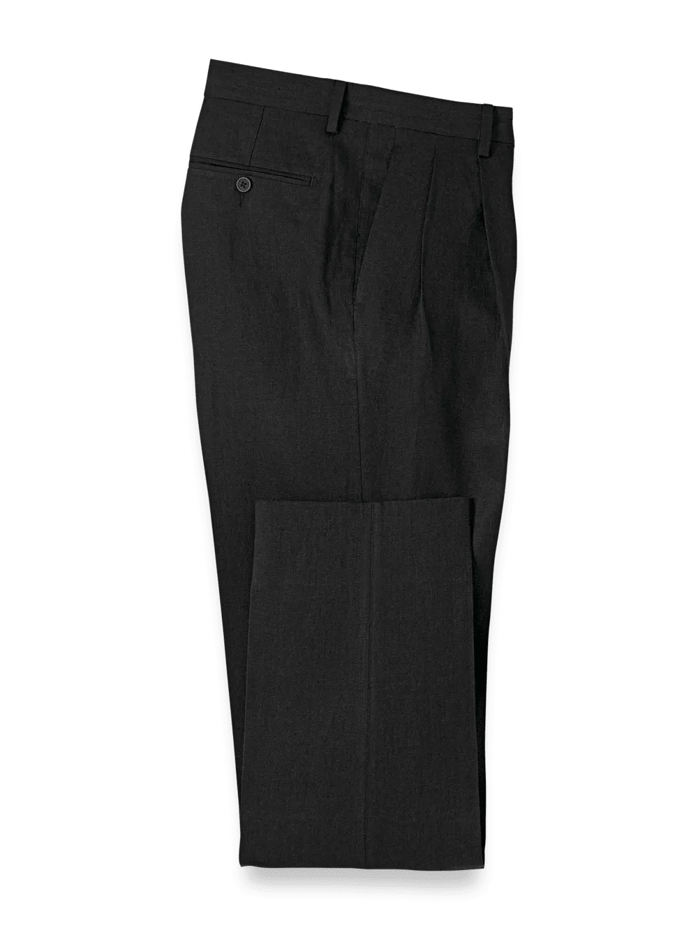 Linen Chambray Twill Pants - Black