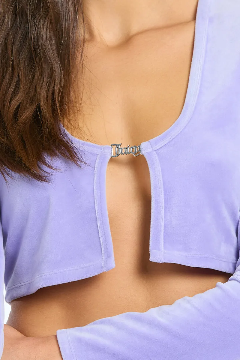 Long Sleeve Velour Cardigan Top Juicy Couture