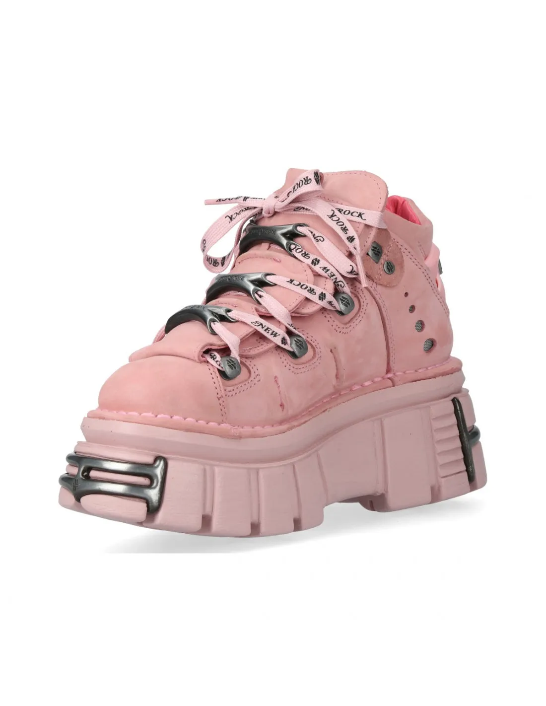 <tc>New Rock Plateau Ankle Boots Metallic M-106-C158 Pink Rosa</tc>