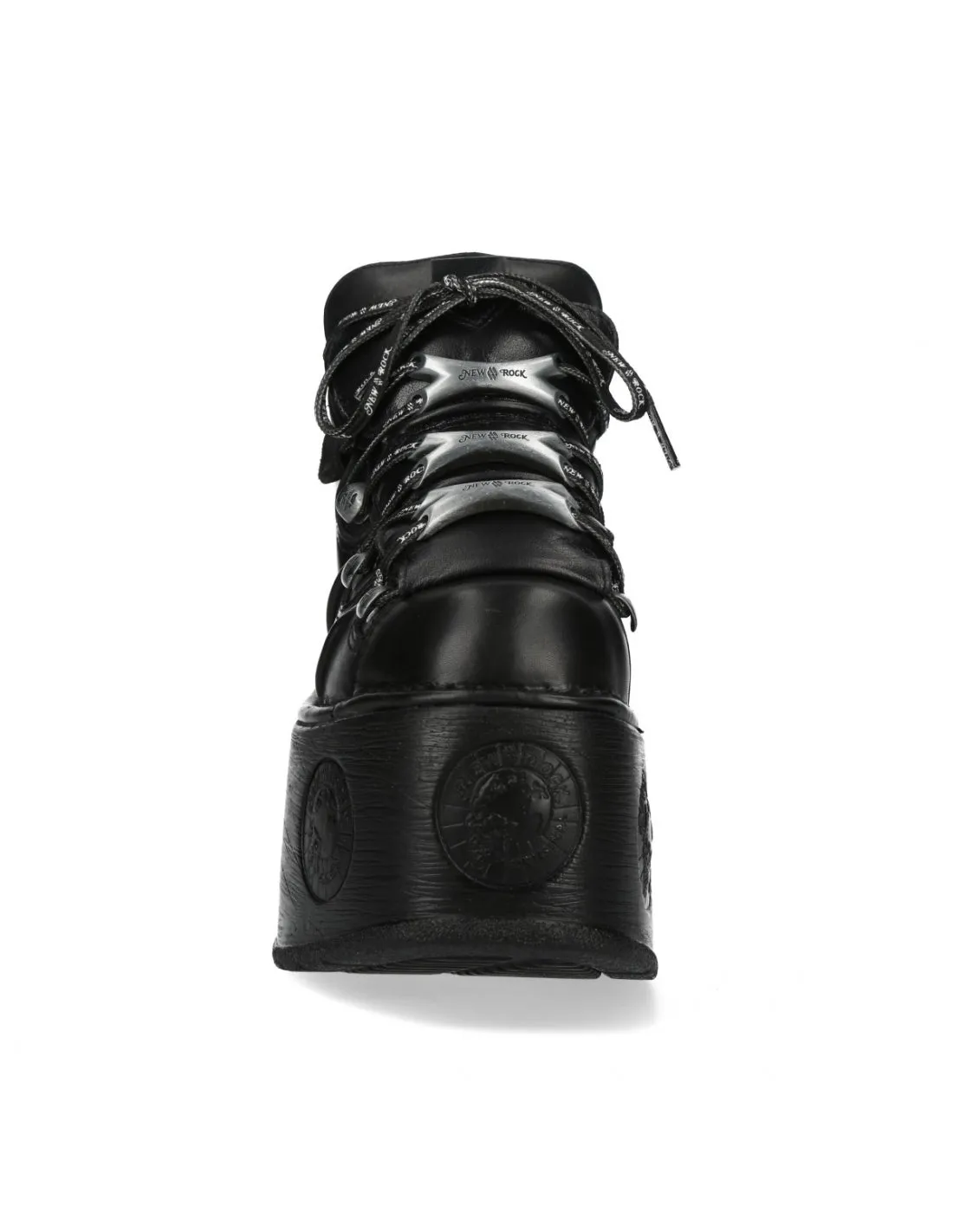 <tc>New Rock Plateau Ankle Boots Metallic M-106-C174 Black</tc>