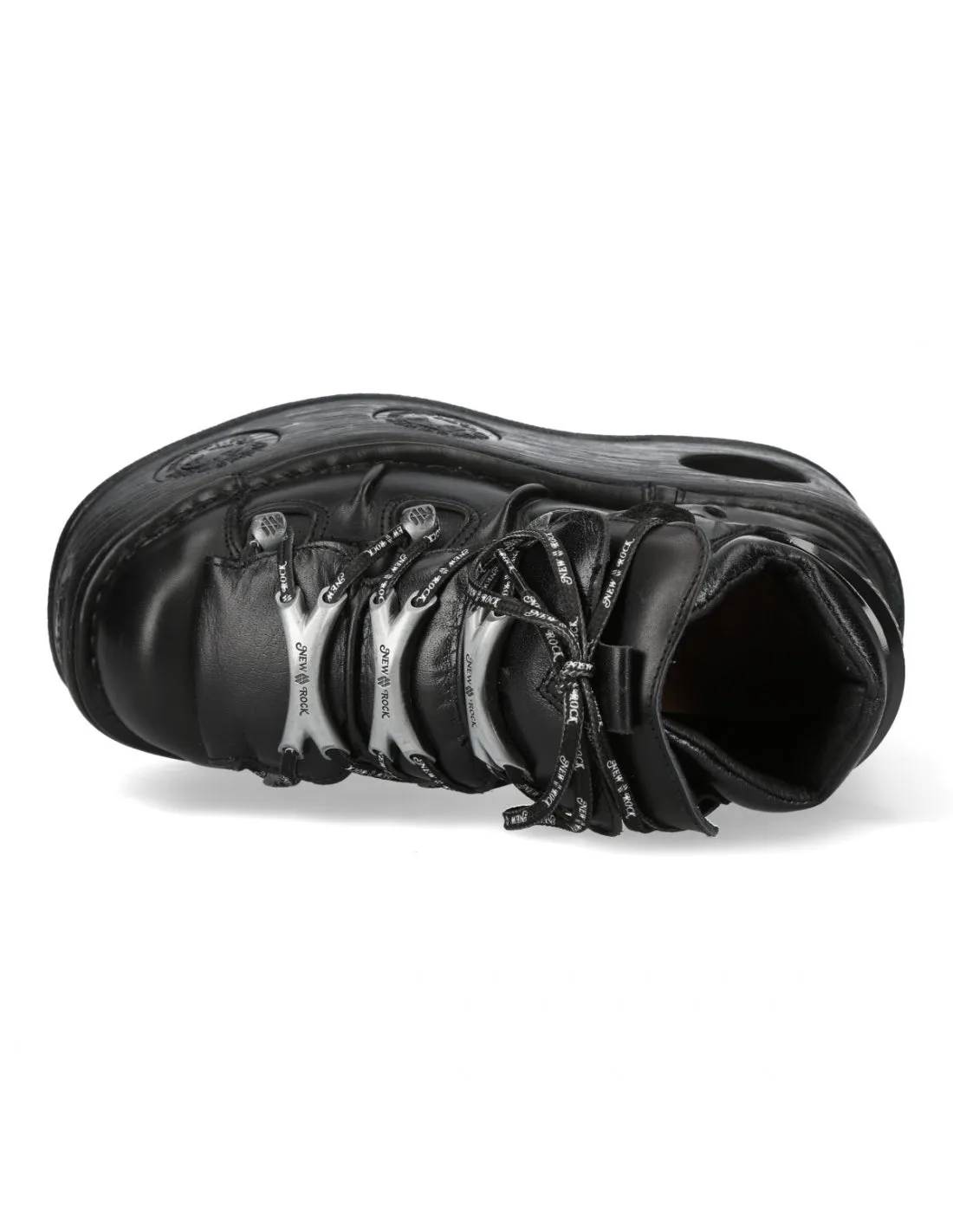 <tc>New Rock Plateau Ankle Boots Metallic M-106-C174 Black</tc>