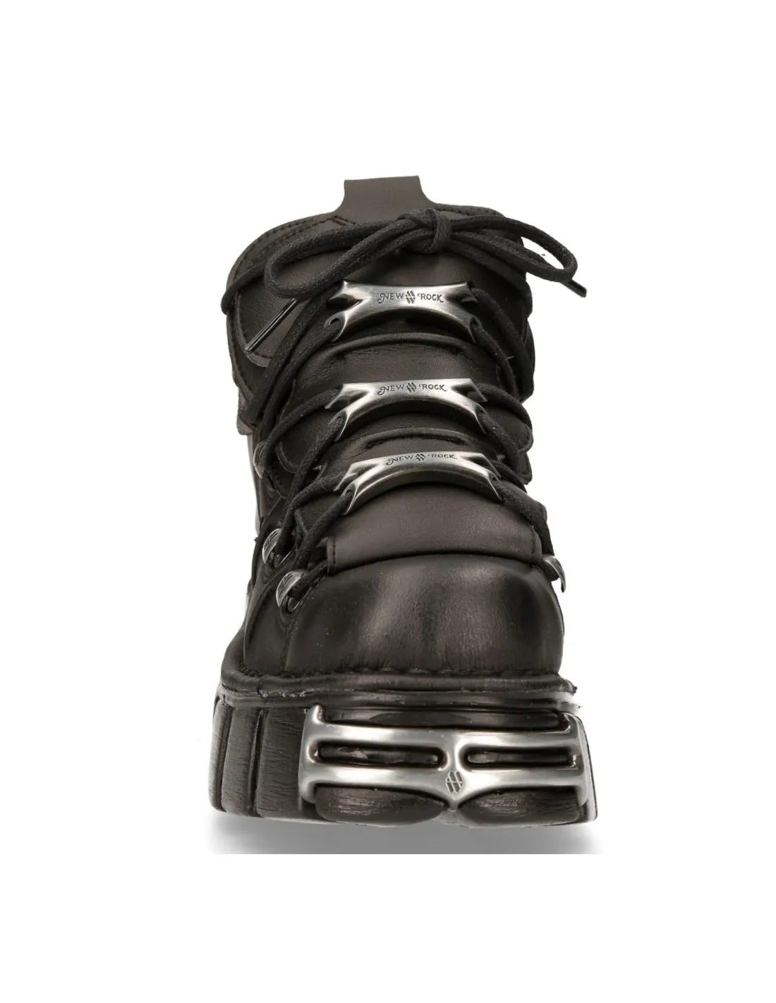 <tc>New Rock Plateau Ankle Boots Metallic M-106-VS1 VEGAN Black</tc>