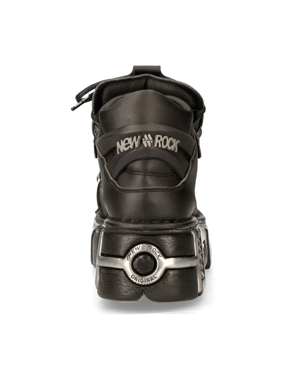 <tc>New Rock Plateau Ankle Boots Metallic M-106-VS1 VEGAN Black</tc>