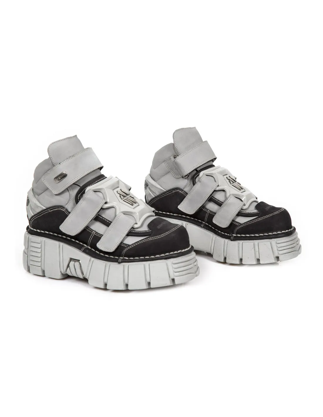 <tc>New Rock Plateau Ankle Boots Metallic M-285-C23</tc>
