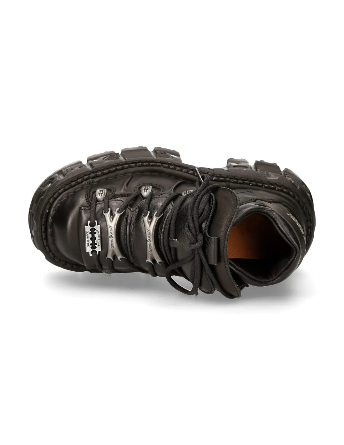 <tc>New Rock Plateau Ankle Boots Metallic M-TANK106-C2 with Tanksole Black</tc>