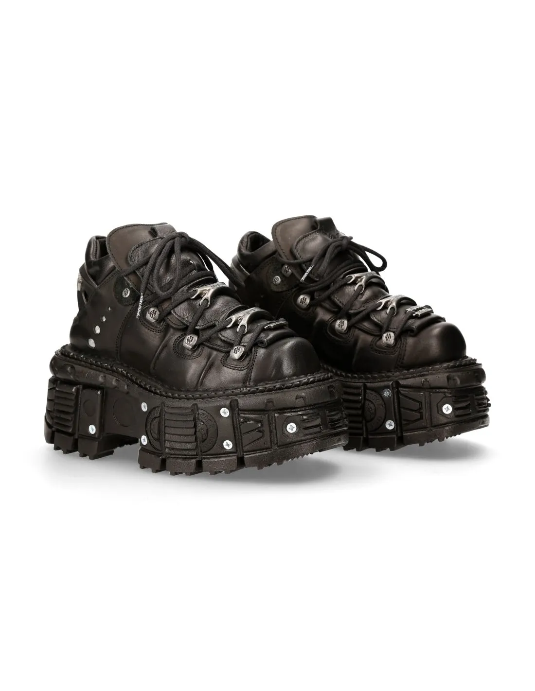 <tc>New Rock Plateau Ankle Boots Metallic M-TANK106-C2 with Tanksole Black</tc>