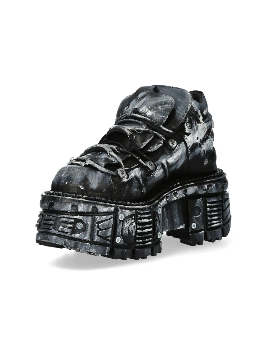 <tc>New Rock Plateau Ankle Boots Metallic M-TANK106T-C1 Black Grey</tc>