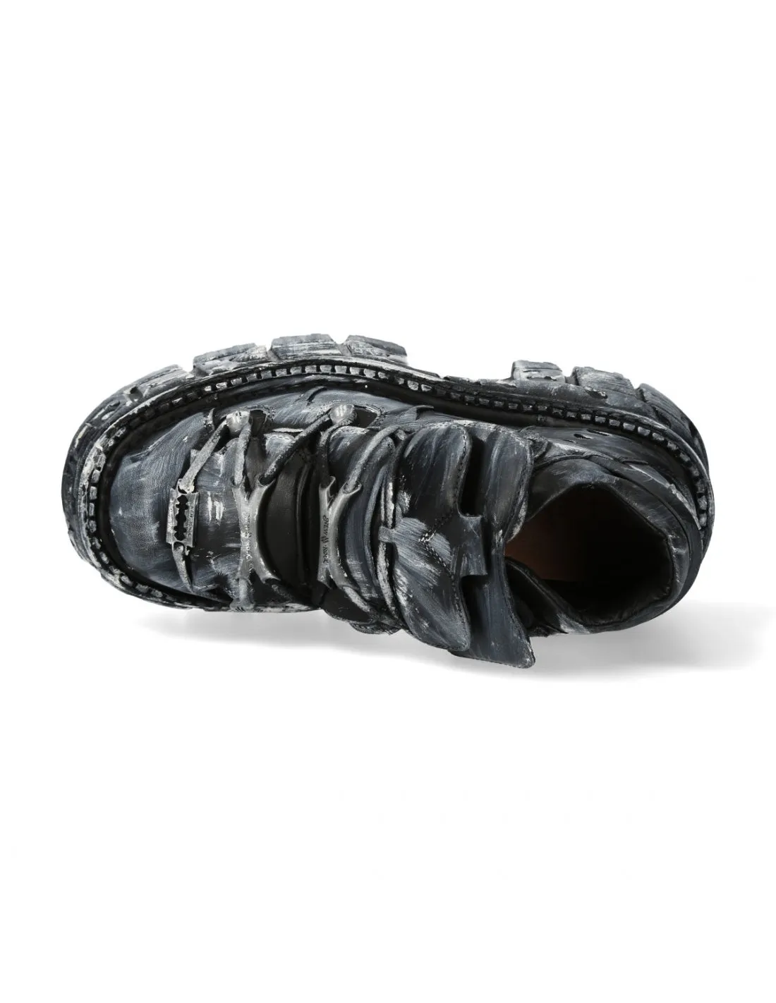 <tc>New Rock Plateau Ankle Boots Metallic M-TANK106T-C1 Black Grey</tc>