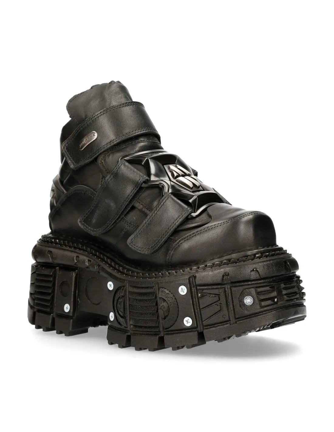 <tc>New Rock Plateau Ankle Boots Metallic M-TANK106T-C1 Black Grey</tc>