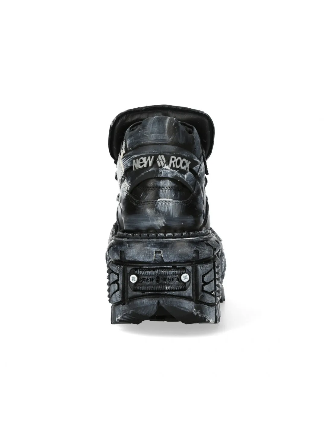 <tc>New Rock Plateau Ankle Boots Metallic M-TANK106T-C1 Black Grey</tc>