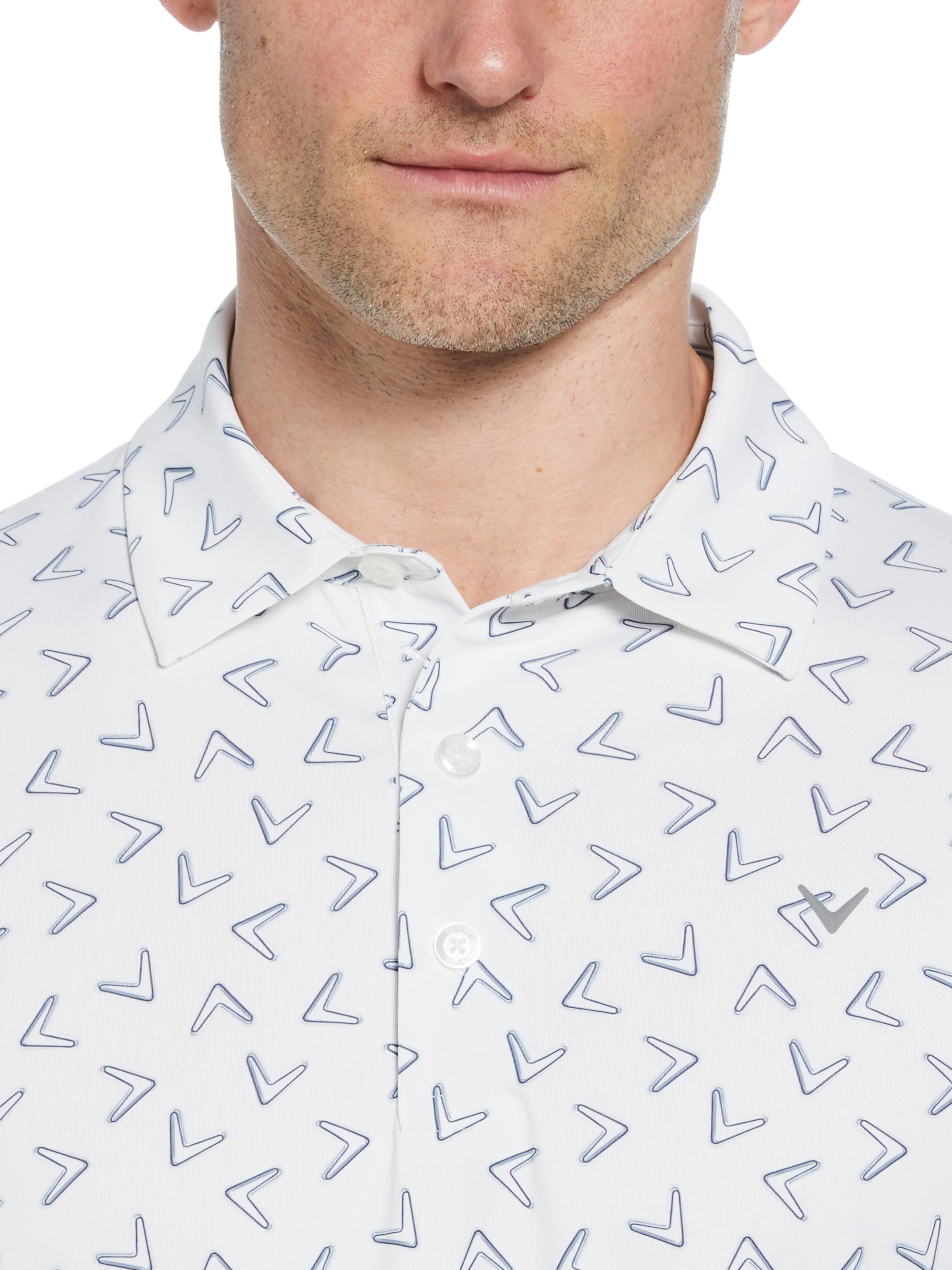 Mens All Over Chevron Printed Polo Callaway Apparel