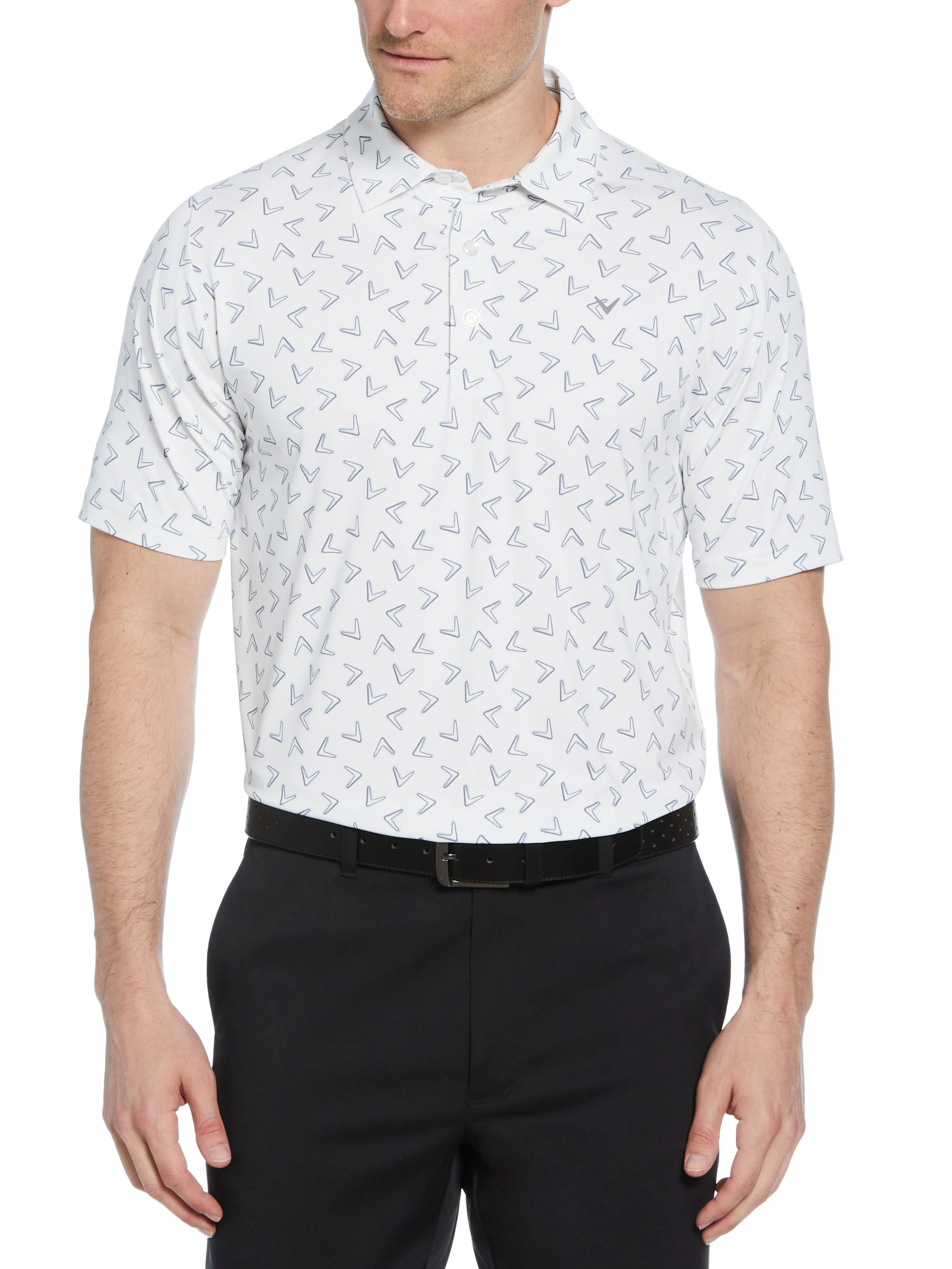 Mens All Over Chevron Printed Polo Callaway Apparel