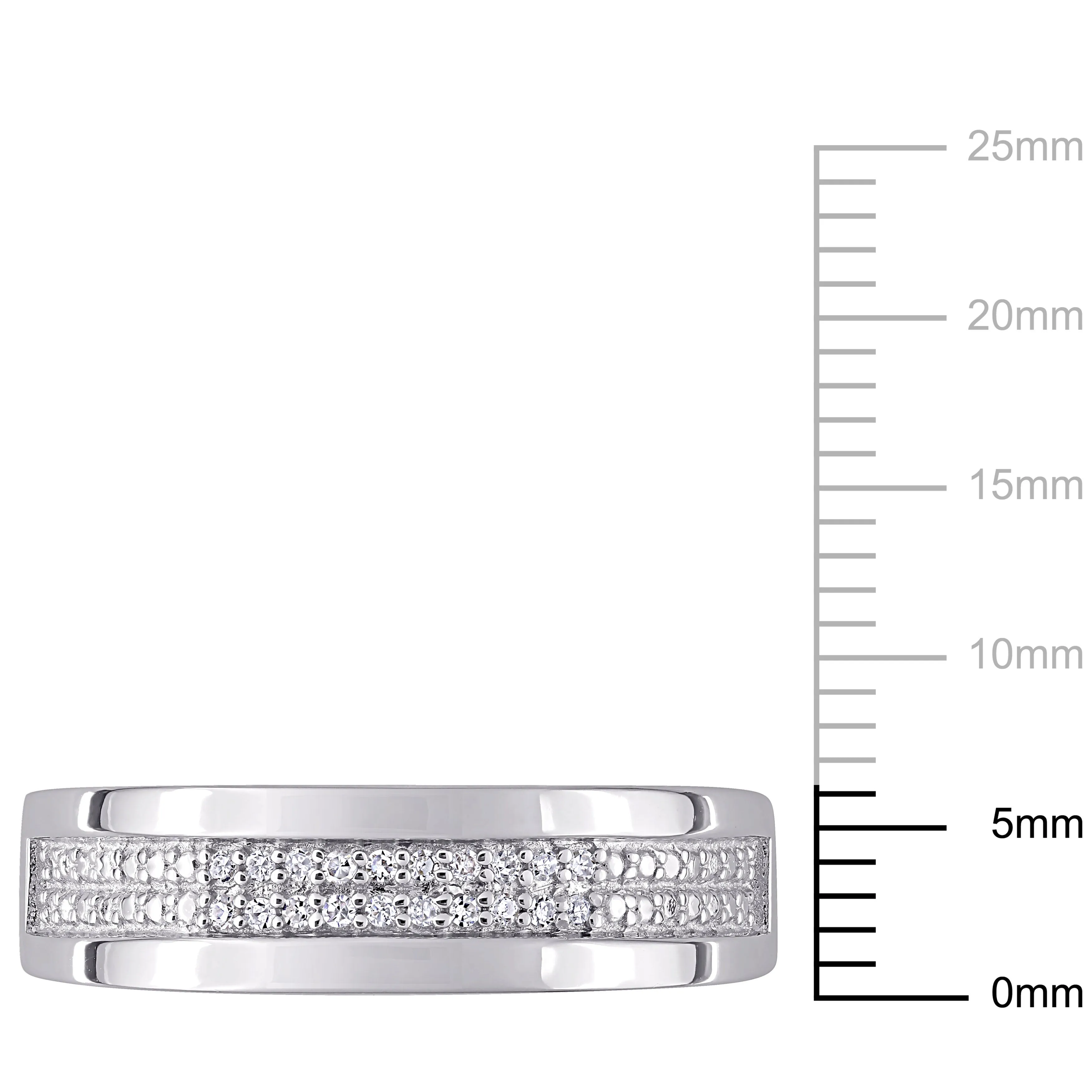 Mimi & Max 1/10ct TW Diamond Men's Ring in Sterling Silver