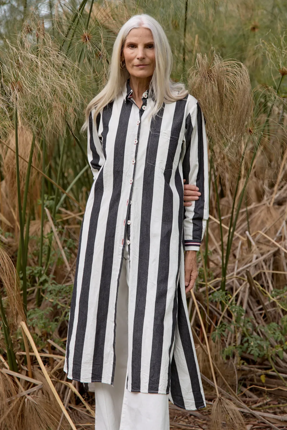 Natalia Shirt Dress in Harbour Lines Adrift