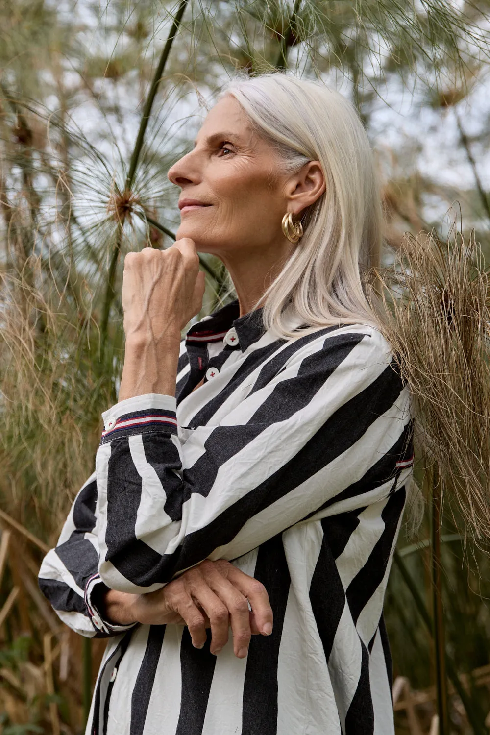 Natalia Shirt Dress in Harbour Lines Adrift