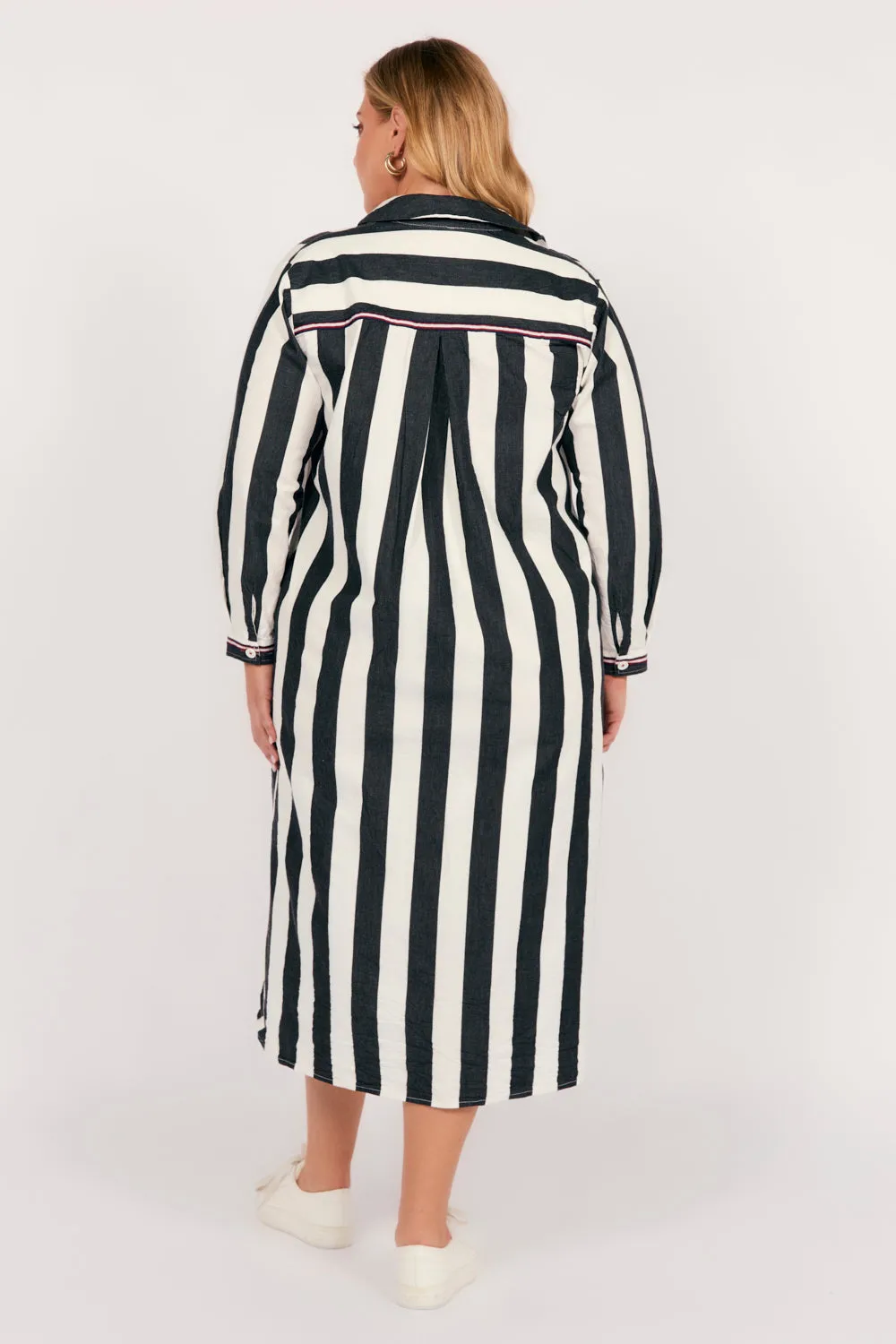 Natalia Shirt Dress in Harbour Lines Adrift
