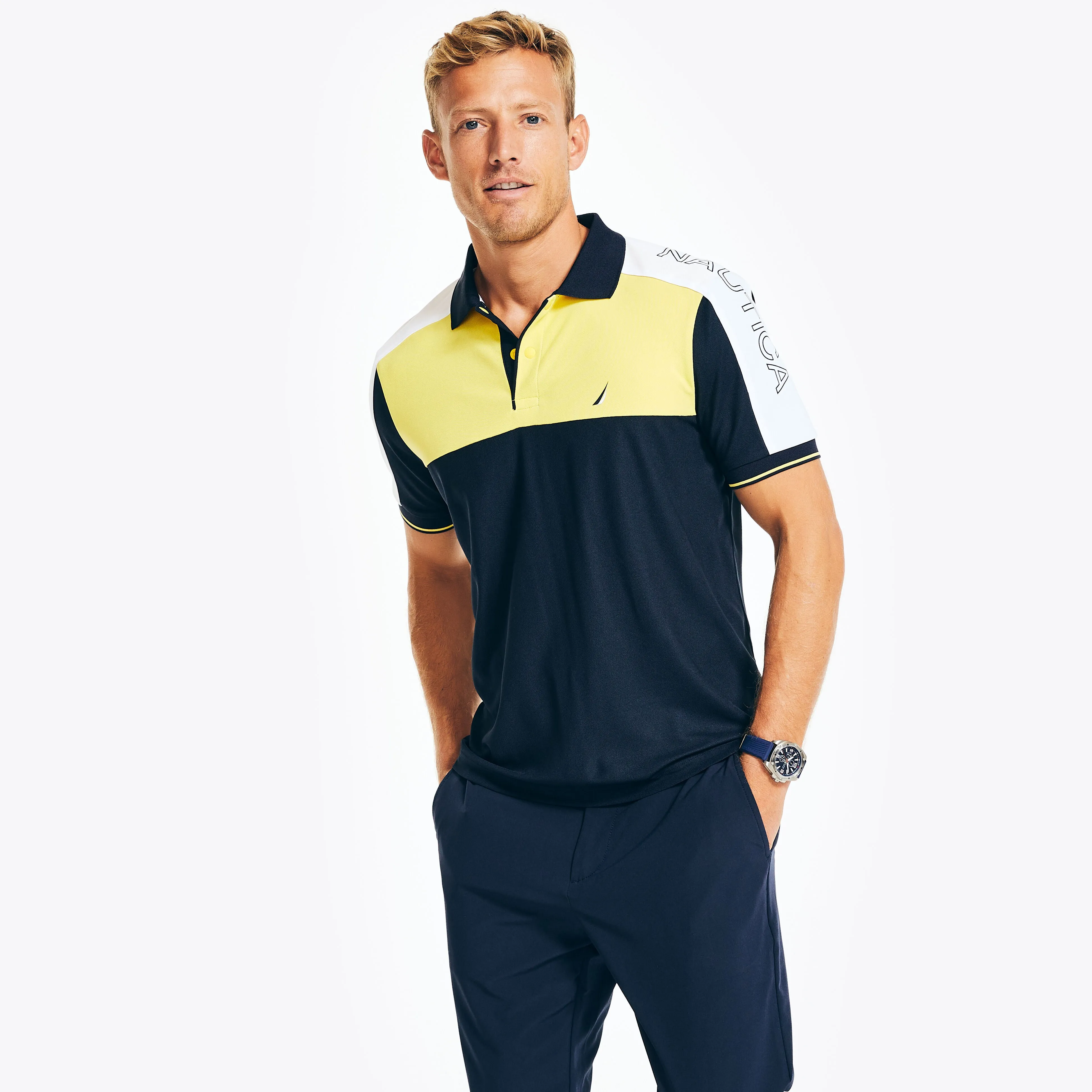 Nautica Mens Navtech Sustainably Crafted Classic Fit Polo