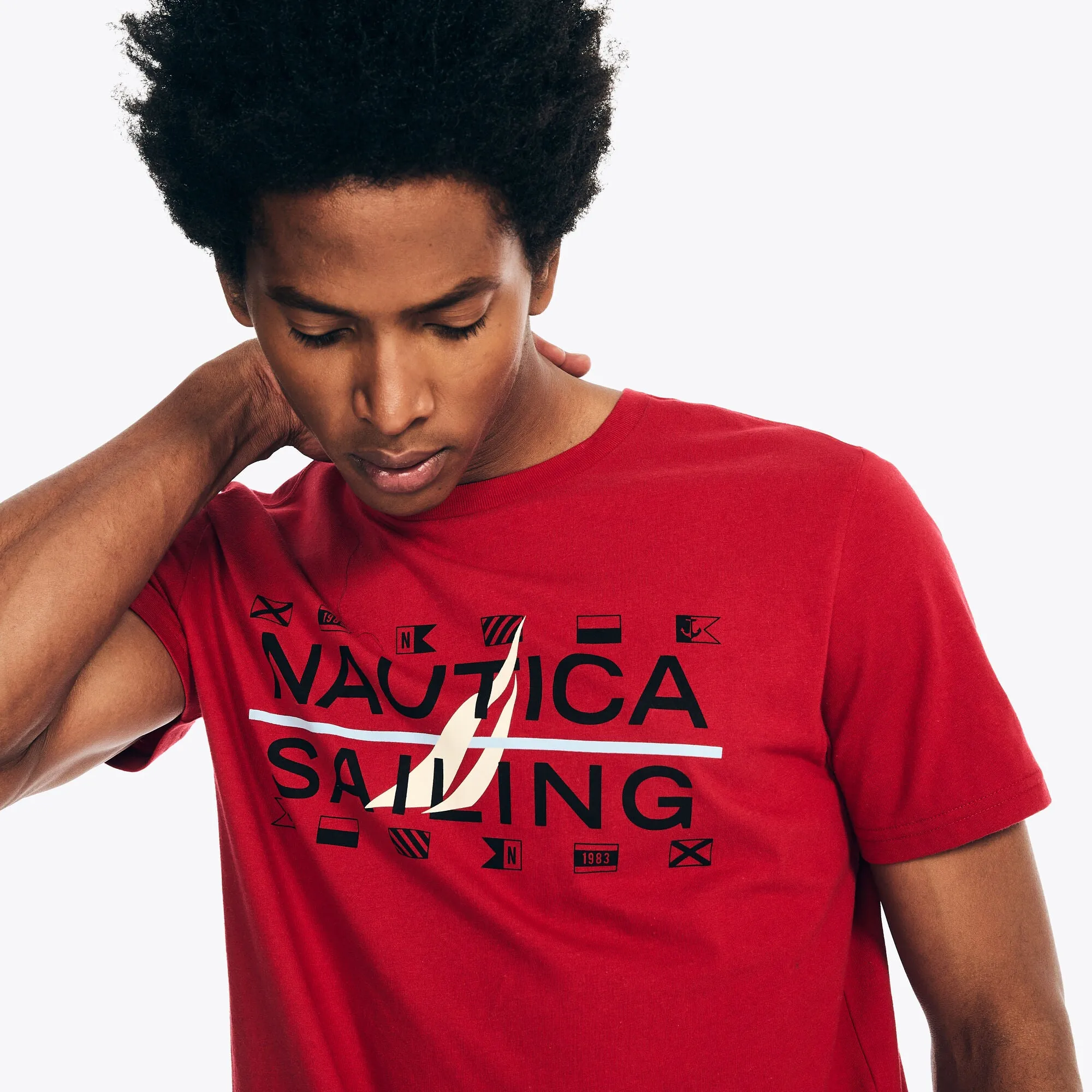 Nautica Mens Sustainably Crafted Sailing Graphic T-Shirt