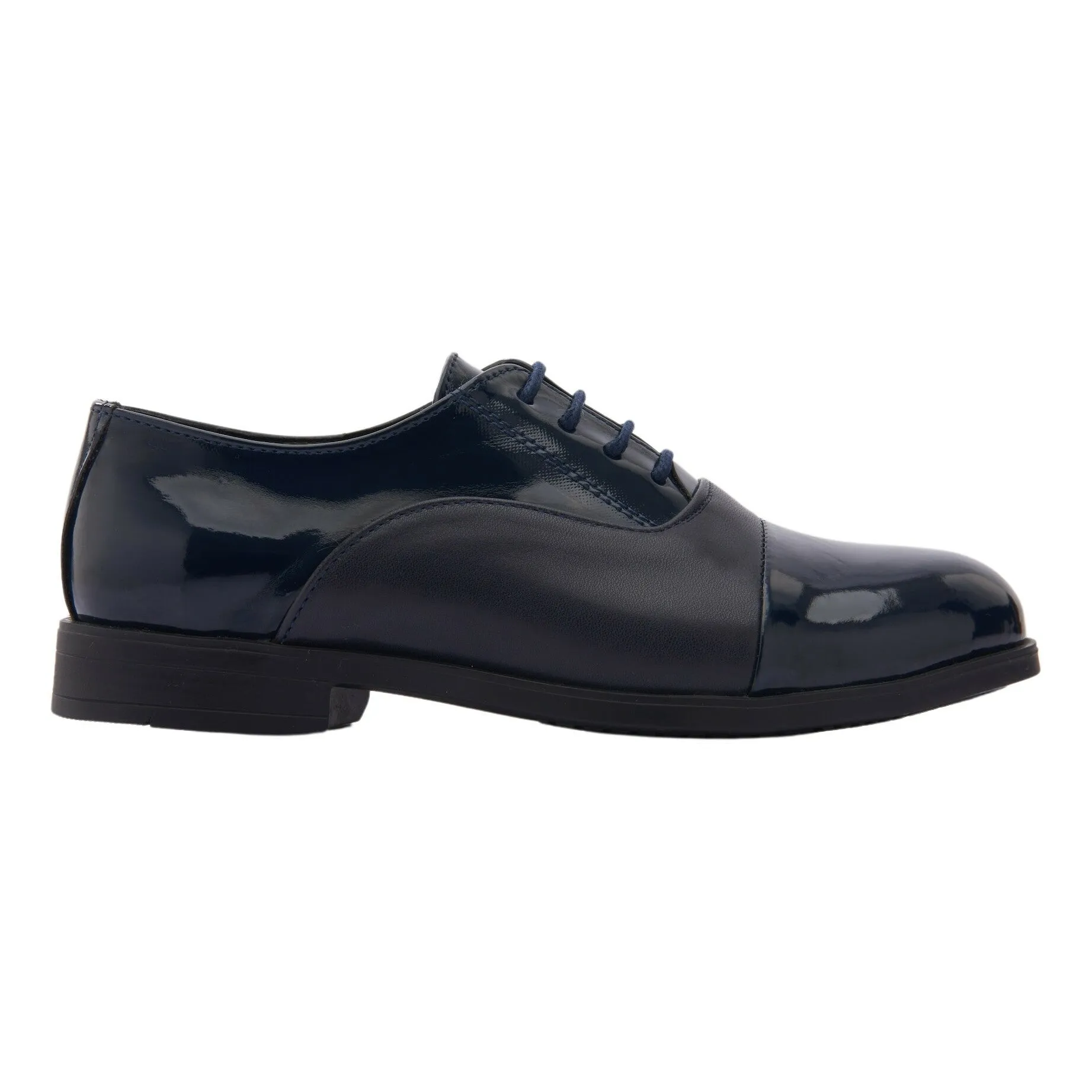 Navy Patent Oxford Shoes