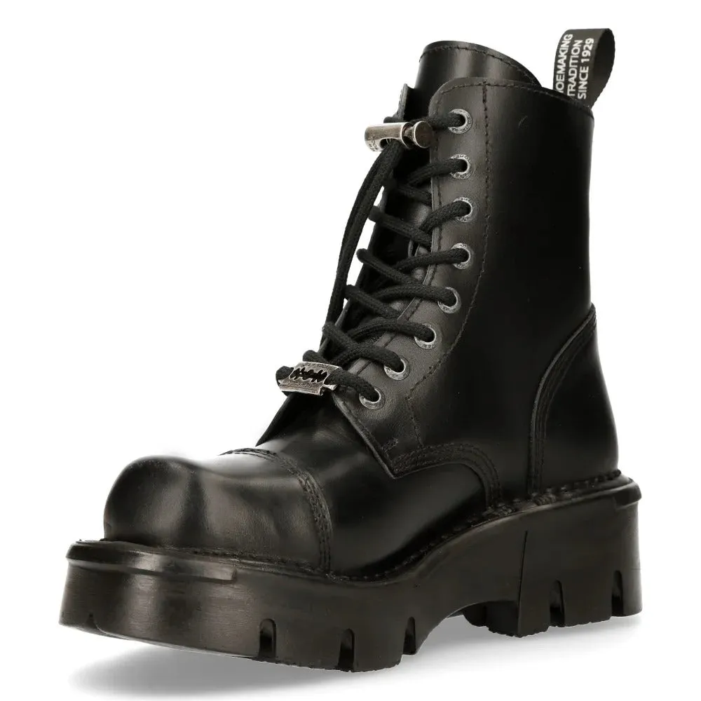 New Rock Boots Shoes M-NEWMILI083-S23 Leather Black Black Unisex