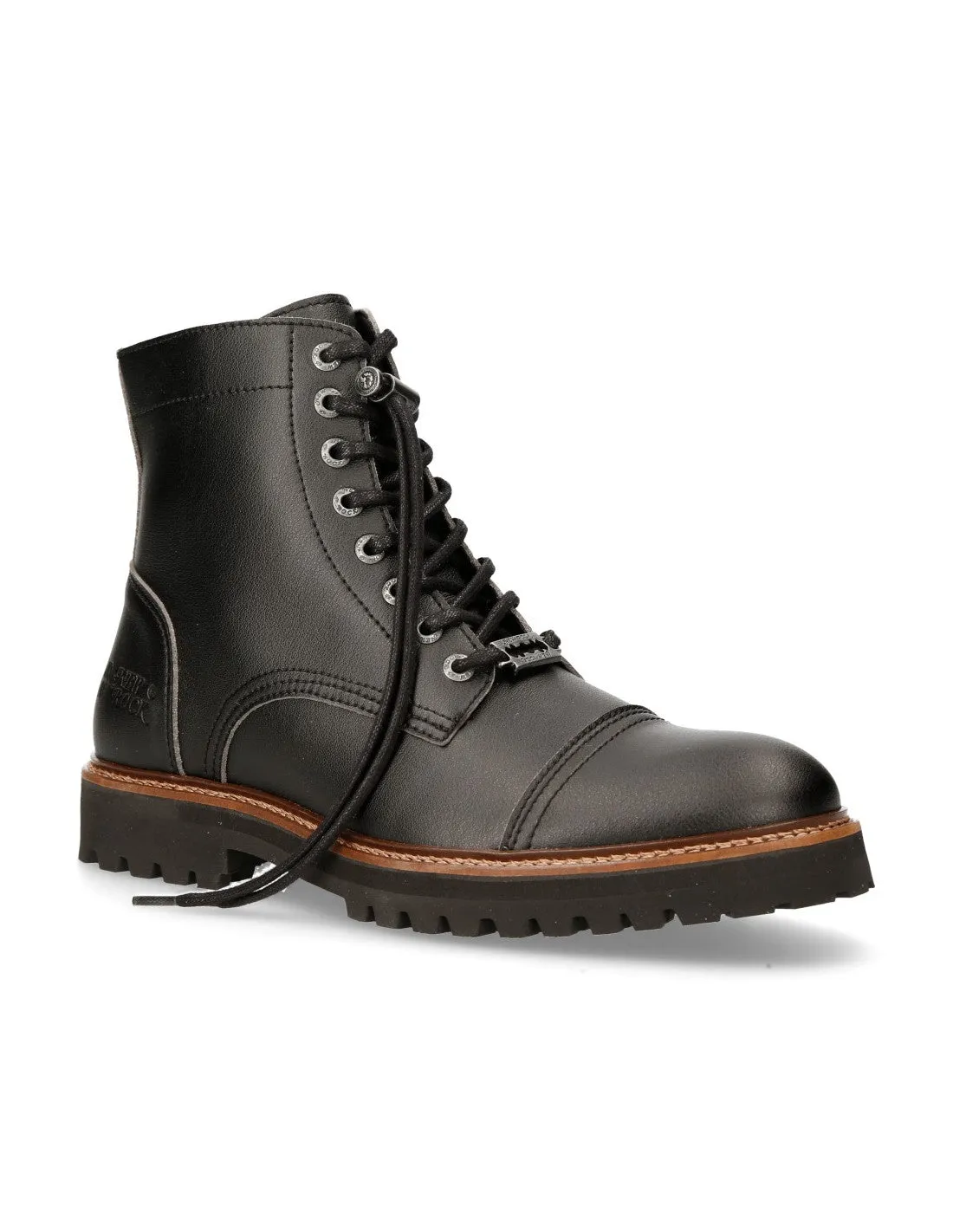 New Rock M-MONTAGNA002-S1 Boots Shoes Real Leather Black