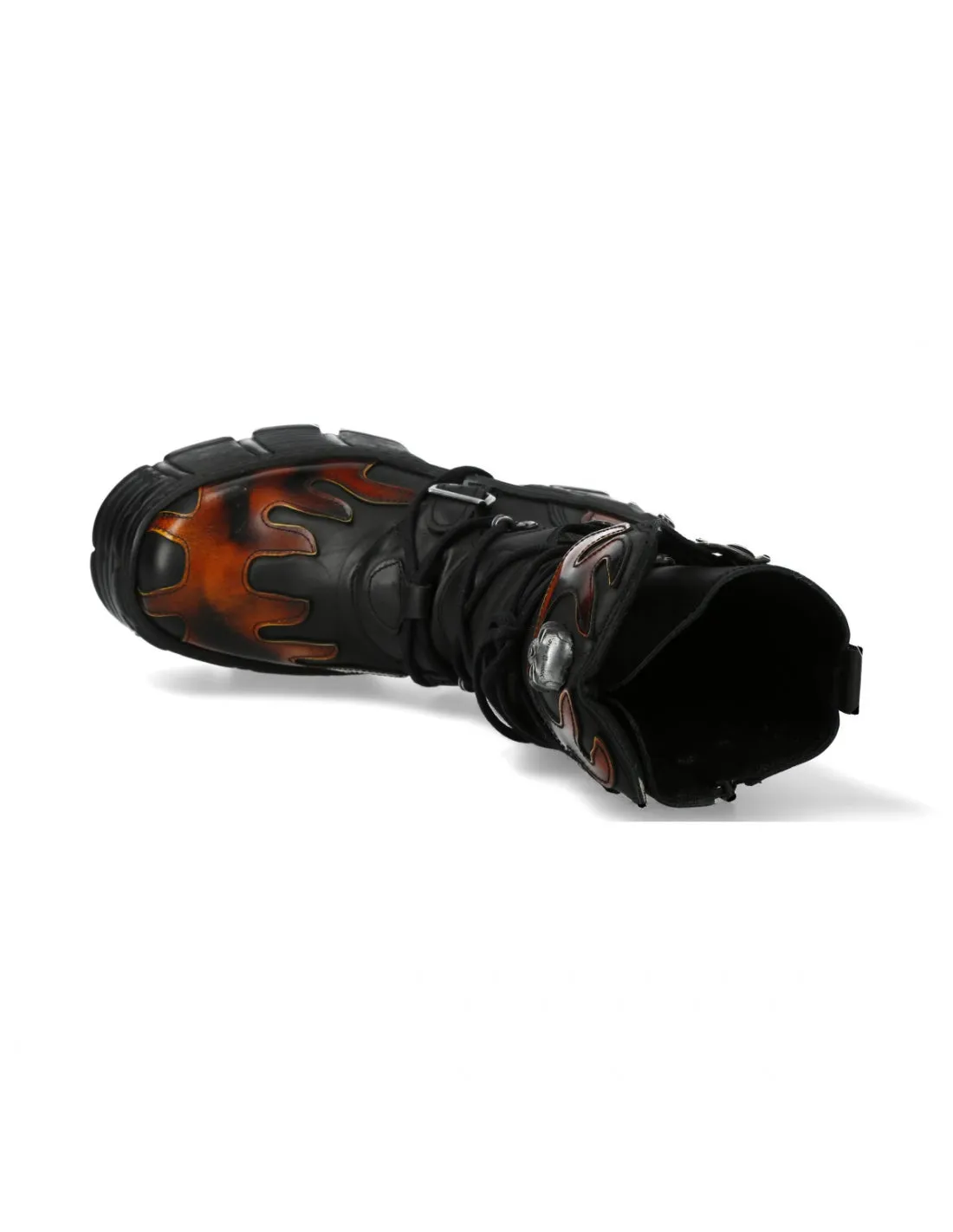 New Rock M-TR003-S1 Platform Genuine Leather Boots Black