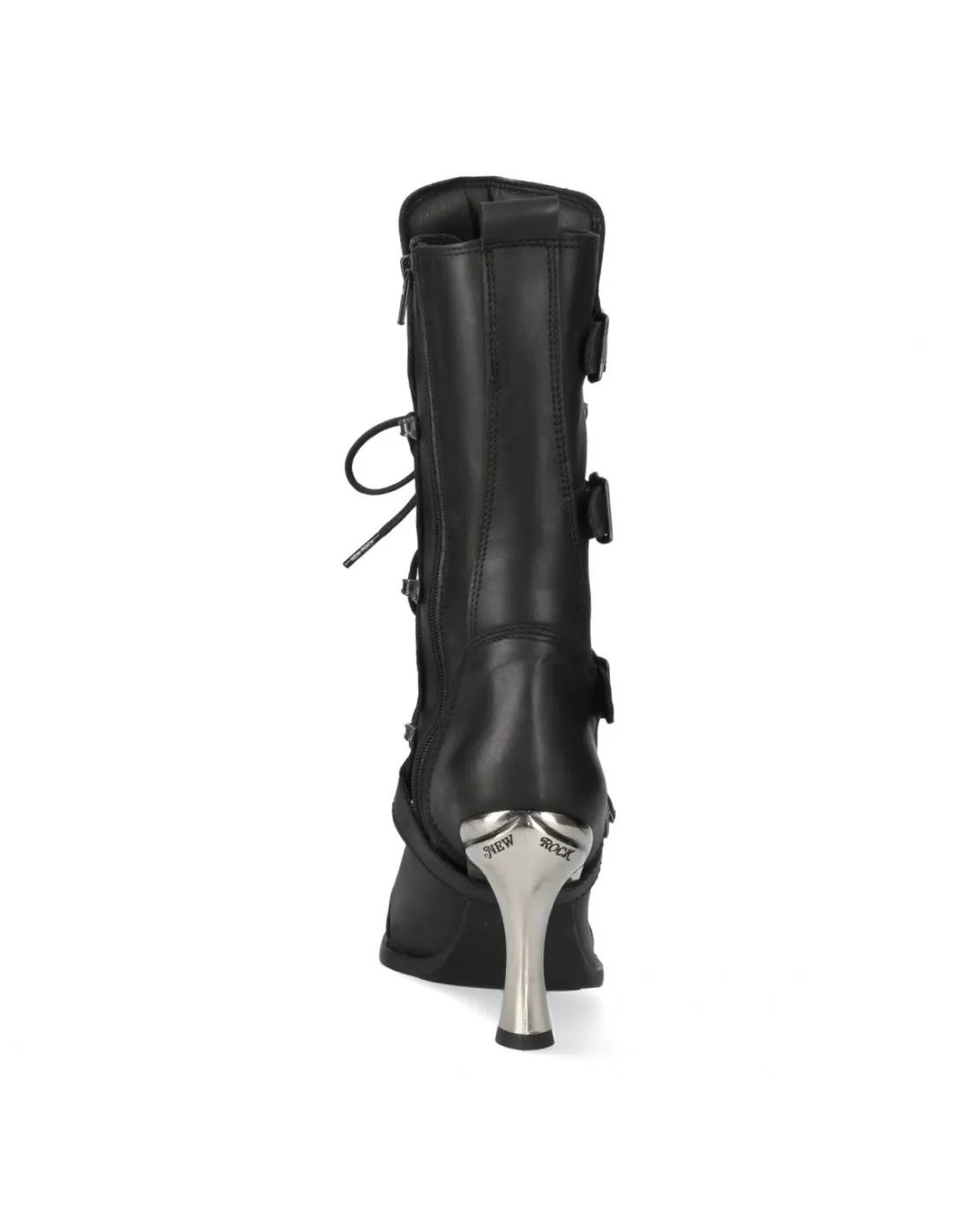 New Rock M-TR003-S1 Platform Genuine Leather Boots Black