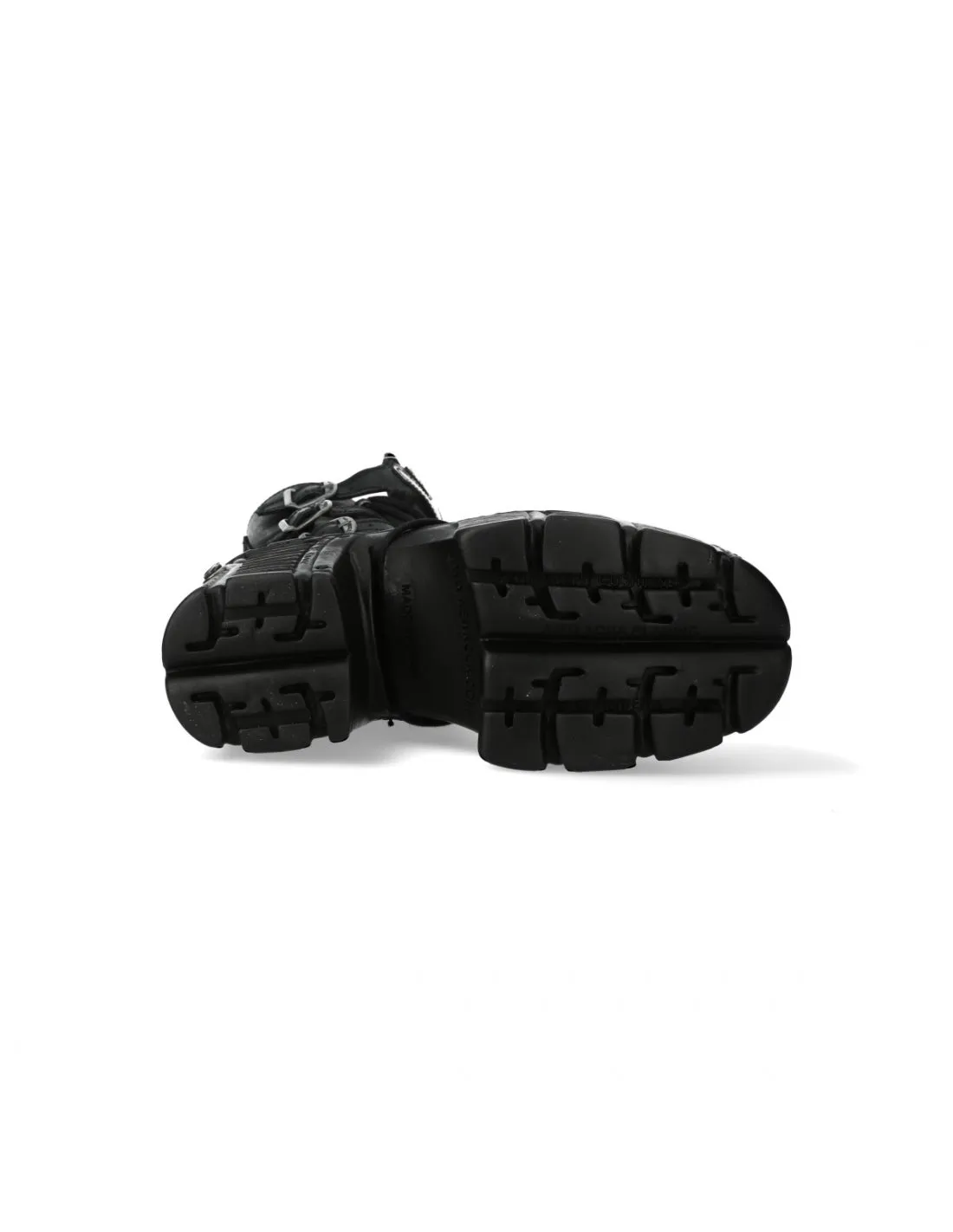 New Rock M-TR003-S1 Platform Genuine Leather Boots Black