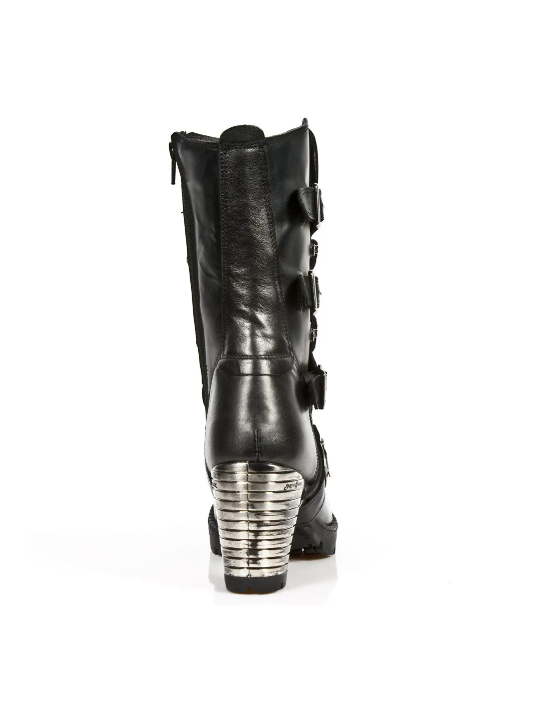 New Rock M-TR003-S1 Platform Genuine Leather Boots Black