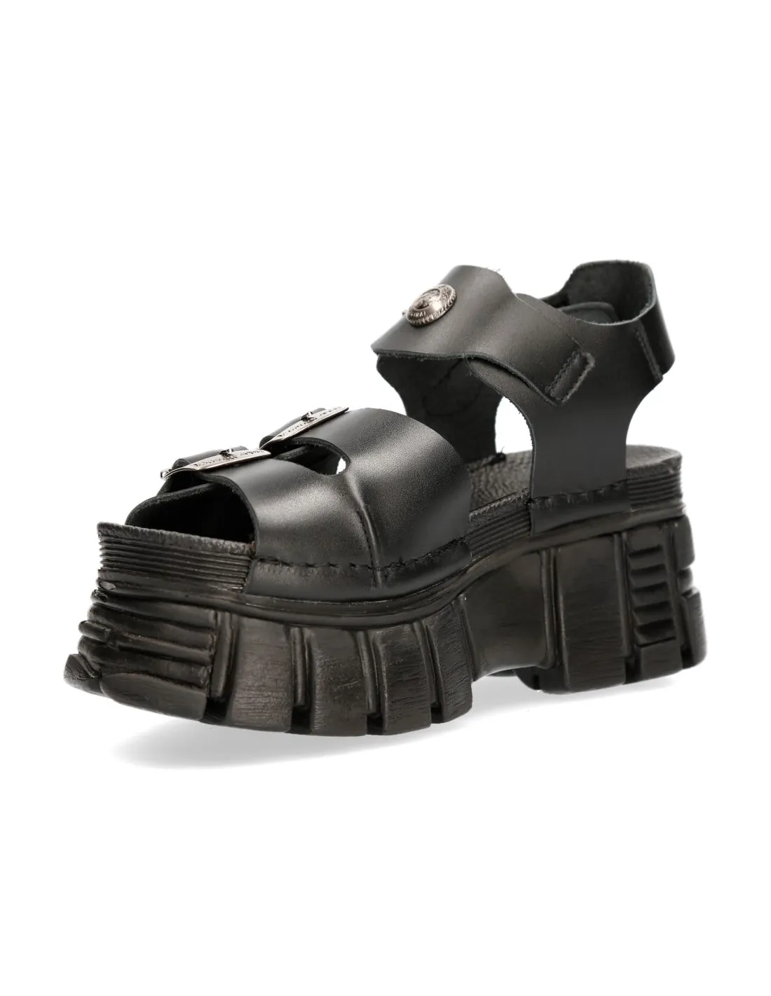 New Rock Plateau-Sandale Echtleder BIO BLACK TOWER M-BIOS101SF-C1 Gladiator