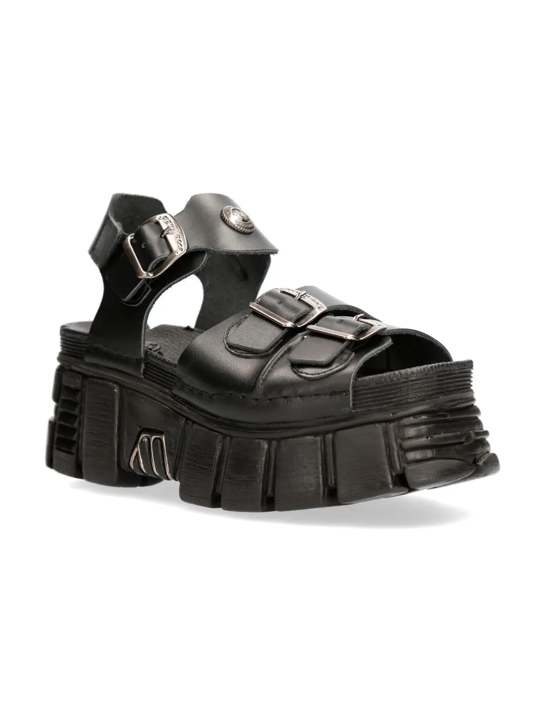 New Rock Plateau-Sandale Echtleder BIO BLACK TOWER M-BIOS101SF-C1 Gladiator