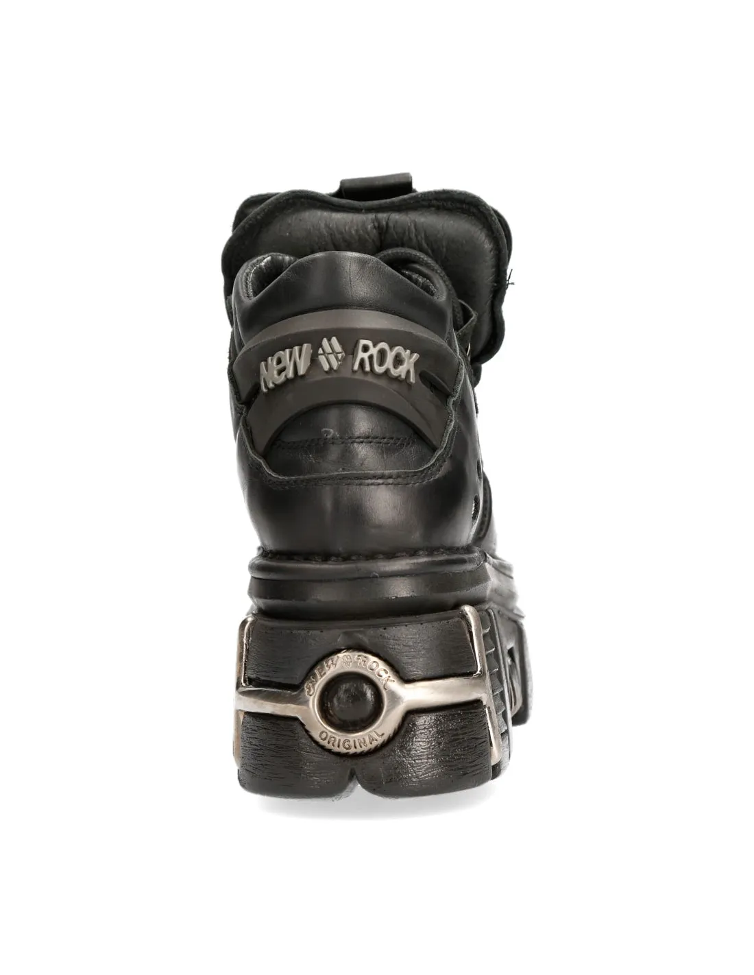 New Rock Platform Ankle Boots Metallic M-106-S1 Black