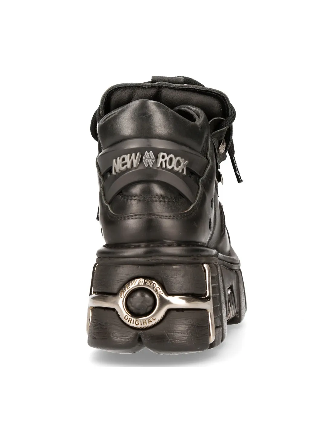 New Rock Platform Ankle Boots Metallic M-106-S1 Black
