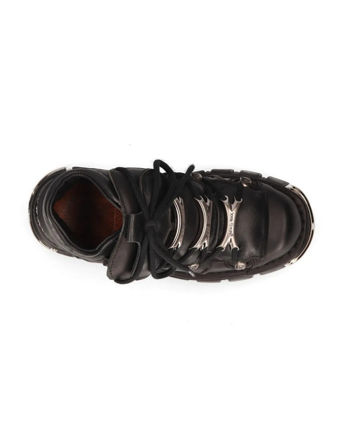 New Rock Platform Ankle Boots Metallic M-106-S1 Black