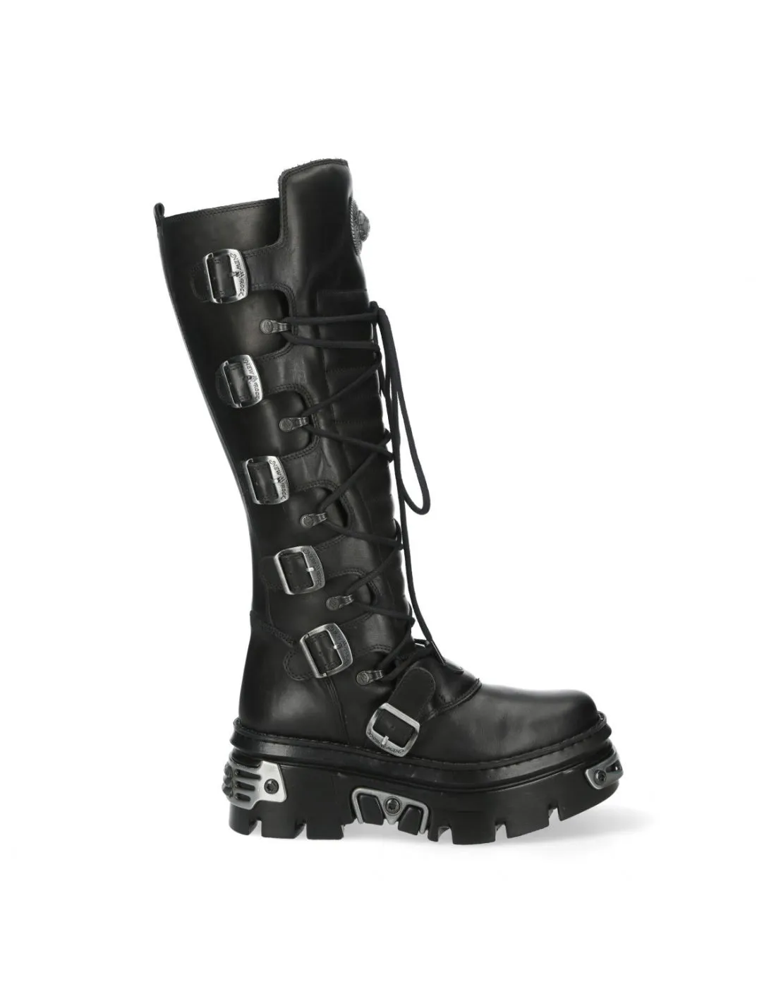 New Rock Schuhe High Boots 272 Stiefel Gothic Echtleder Schwarz
