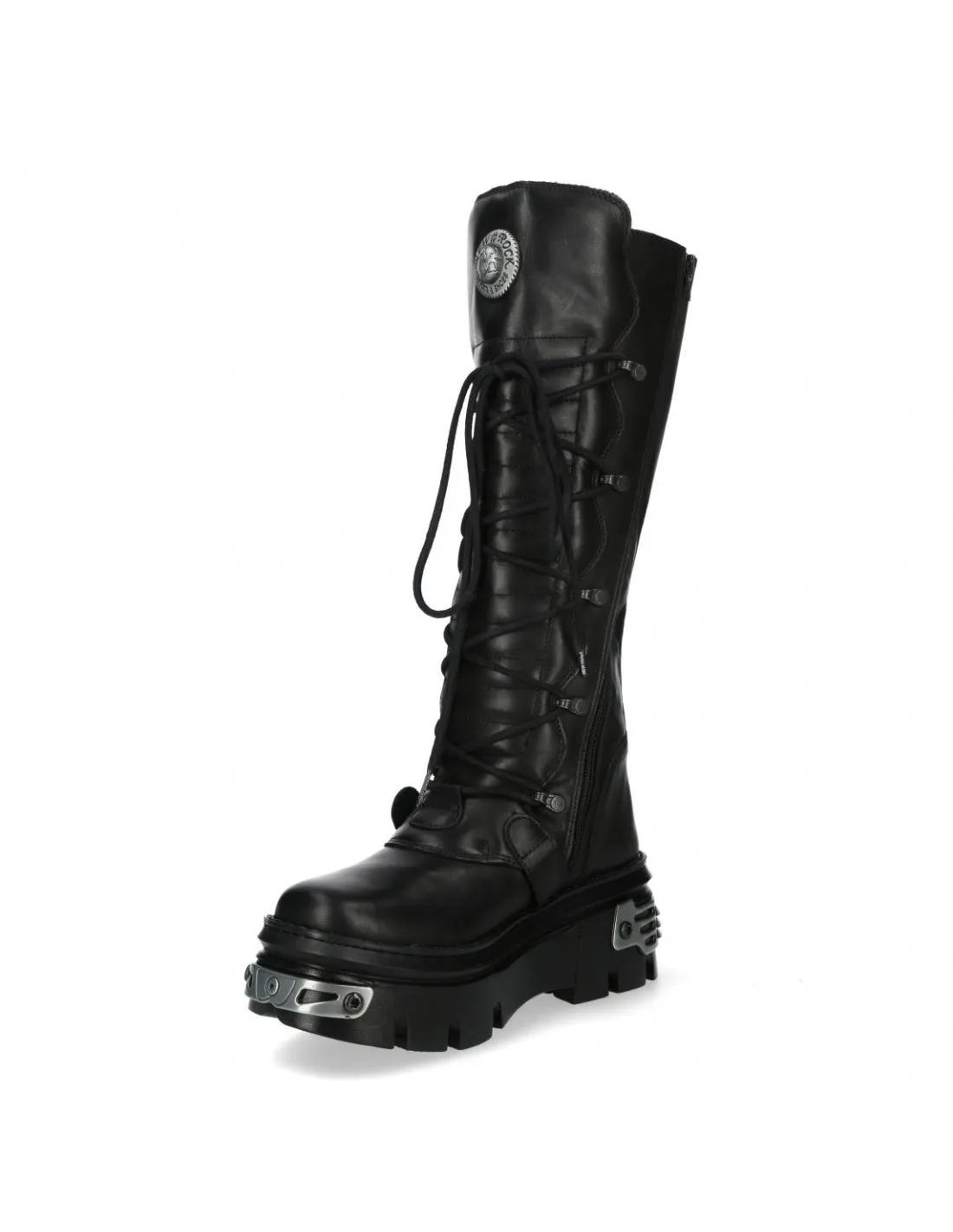 New Rock Schuhe High Boots 272 Stiefel Gothic Echtleder Schwarz