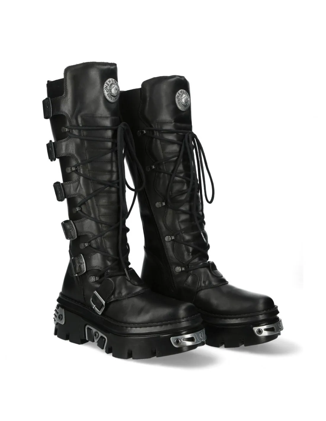 New Rock Schuhe High Boots 272 Stiefel Gothic Echtleder Schwarz