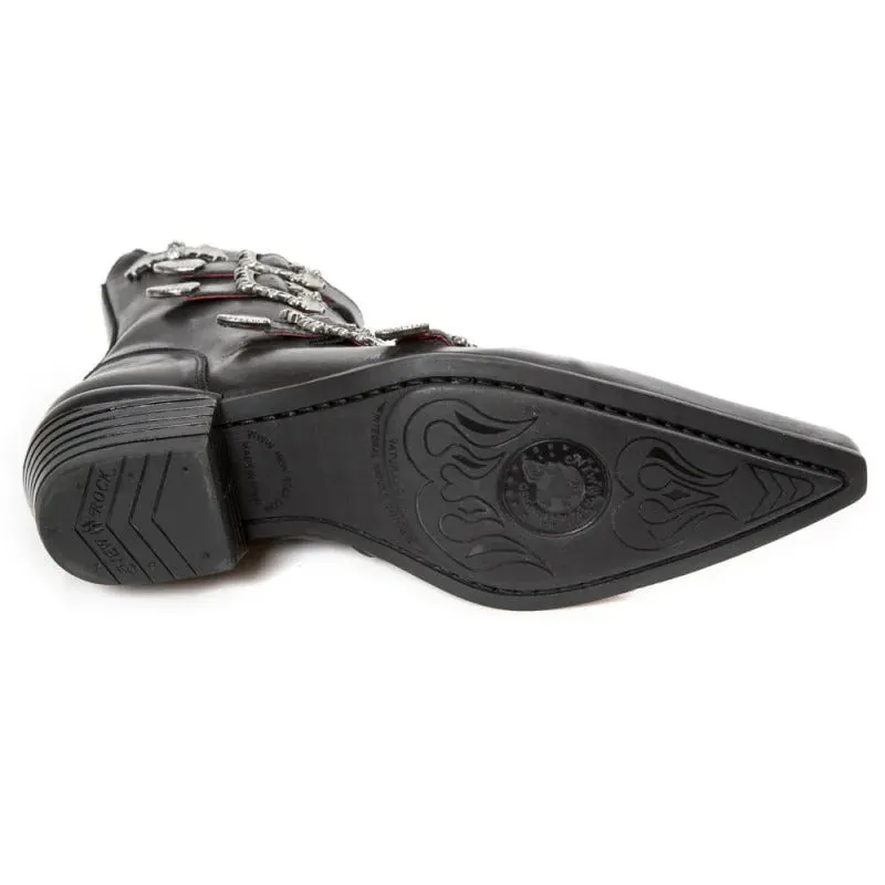 New Rock Shoes 4 Buckles Boots Pikes M-WST055-C1