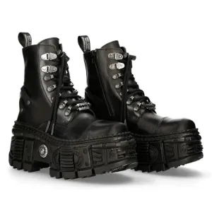 New Rock Shoes Ankle Boot Tank M-WALL047-C1 Black Unisex