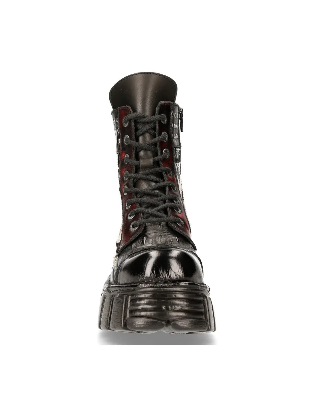 New Rock Shoes Shoes Boots Boots M-MILI083C-S58 Gothic Genuine Leather Vintage Flower