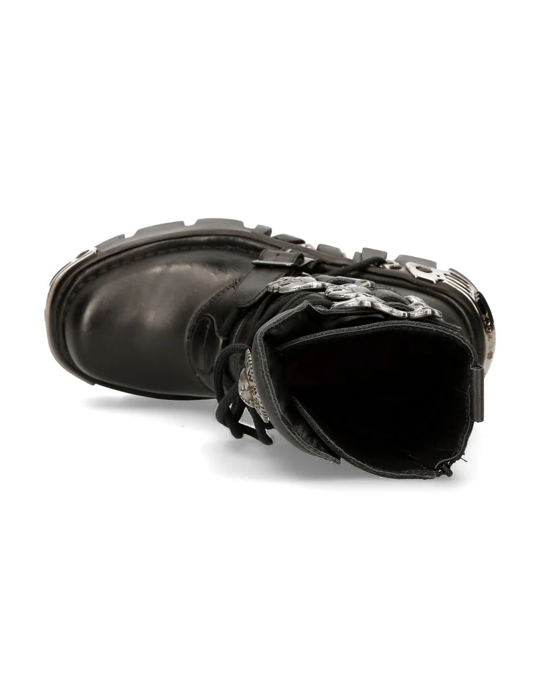 New Rock Shoes Shoes Boots Boots M.391-S1 Biker Boots Gothic Real Leather Skull