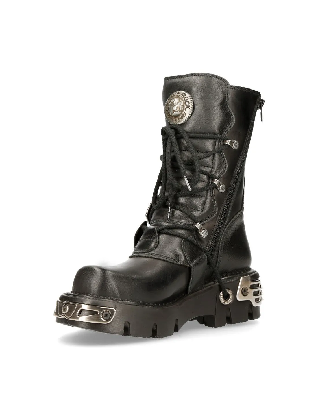 New Rock Shoes Shoes Boots Boots M.391-S1 Biker Boots Gothic Real Leather Skull