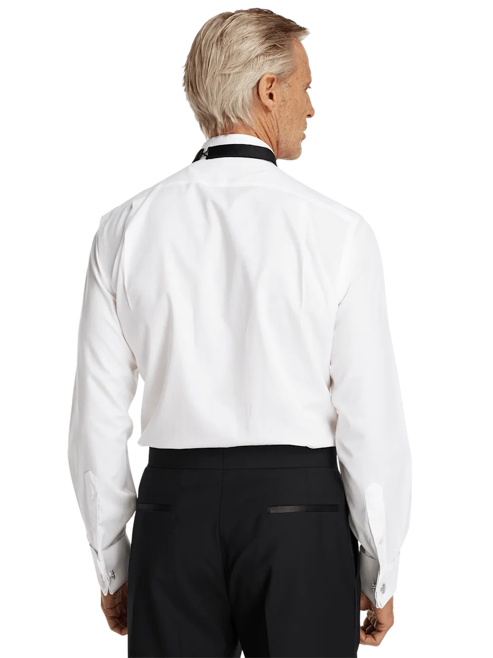 Non-Iron Cotton Tuxedo Shirt - White