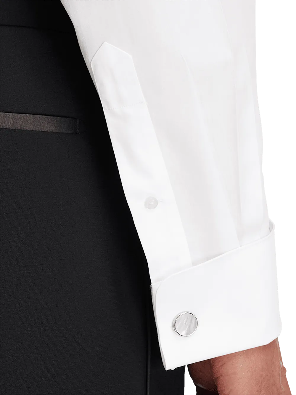 Non-Iron Cotton Tuxedo Shirt - White