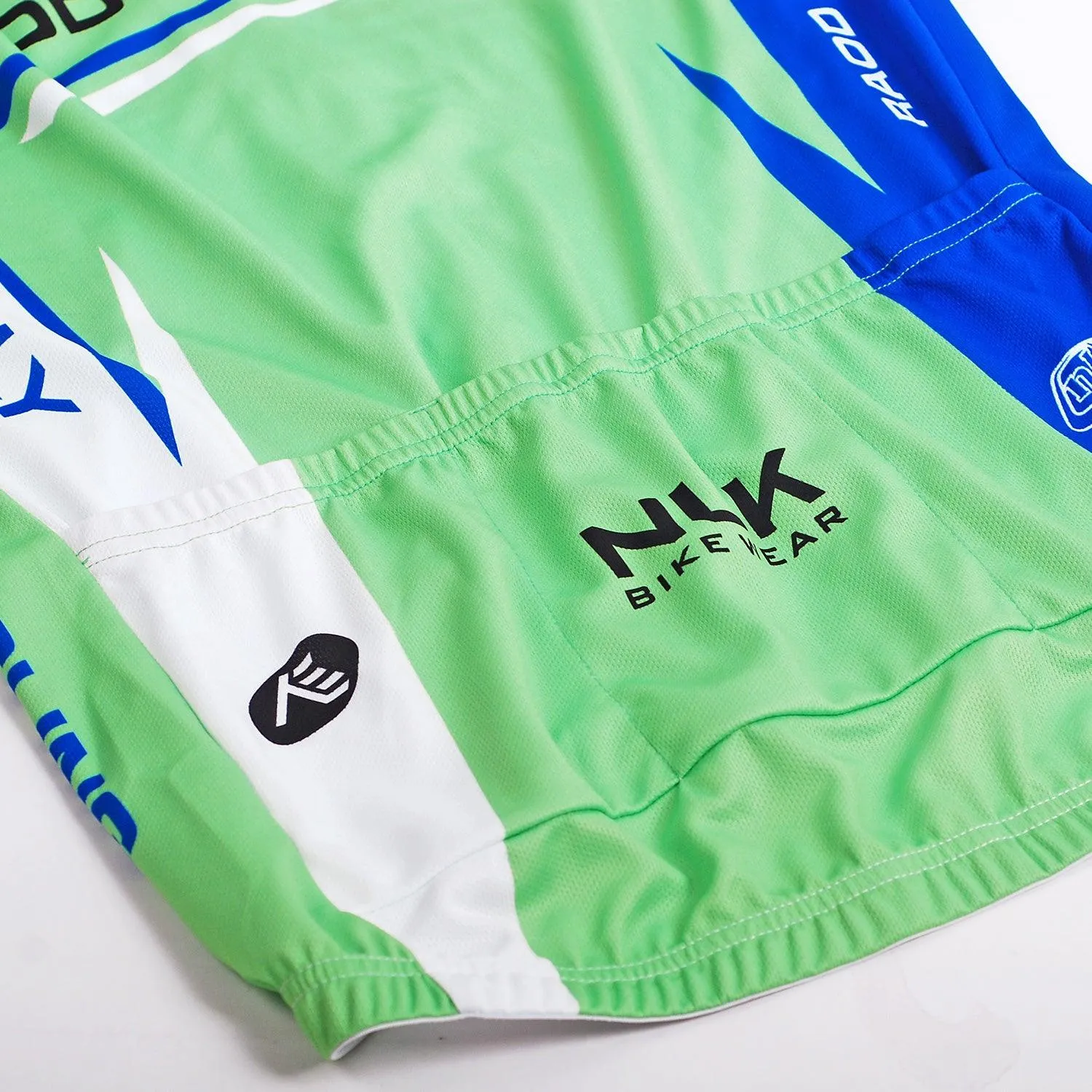 Nuckily MA003 Mens Cycling Jersey (White/Blue/Green)