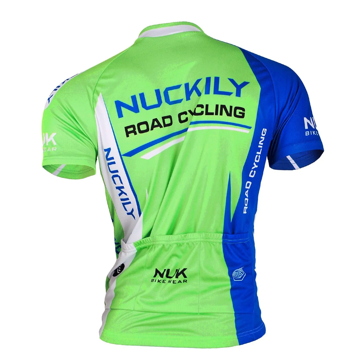 Nuckily MA003 Mens Cycling Jersey (White/Blue/Green)