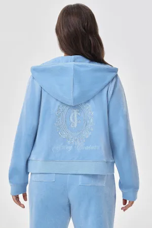 Plus-Size Crown Heritage Cotton Velour Hoodie Juicy Couture