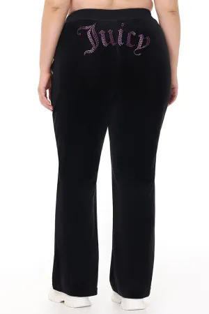 Plus-Size Technicolor Customizable Big Bling Velour Track Pants Juicy Couture