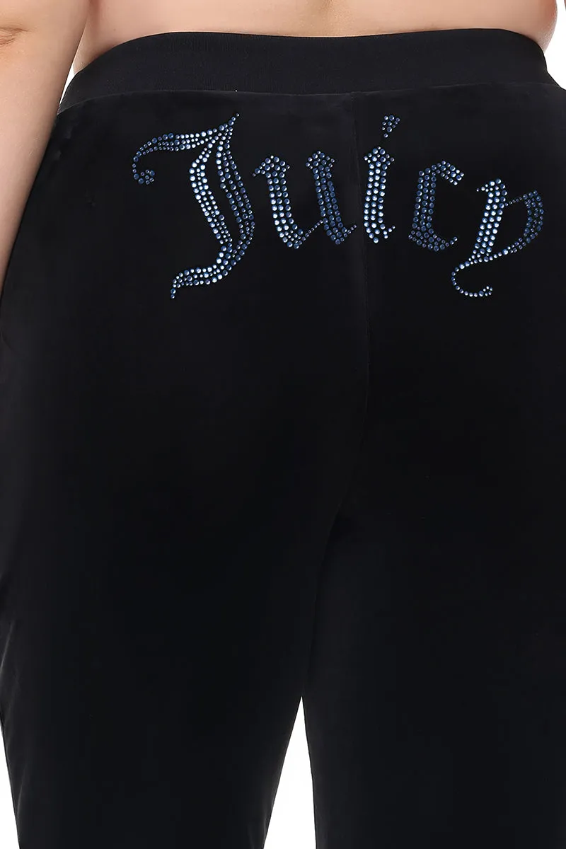 Plus-Size Technicolor Customizable Big Bling Velour Track Pants Juicy Couture
