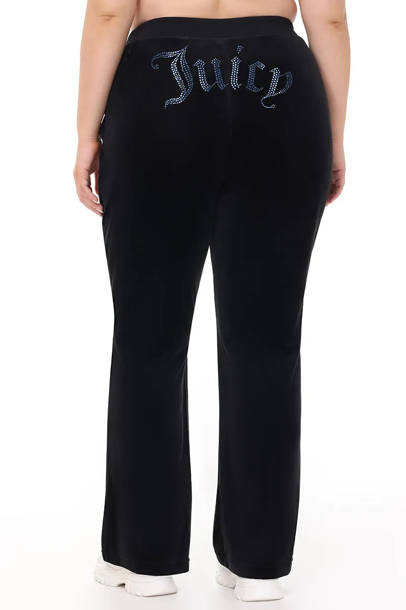 Plus-Size Technicolor Customizable Big Bling Velour Track Pants Juicy Couture